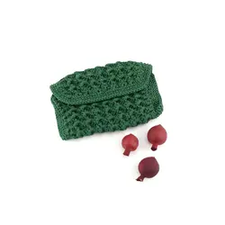 کیف دستی مکرومه بافی سبز