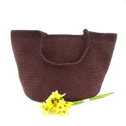 کیف زنانه مکرومه بافی قهوه ای