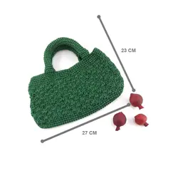 کیف زنانه مکرومه بافی سبز