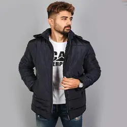 کاپشن اسپرت کلاه دار سرمه ای