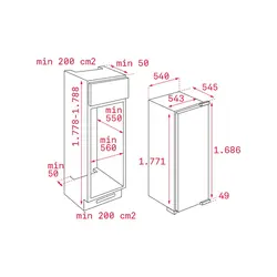 یخچال فریزر توکار دوقلو تکا مدل ARTIC TKI2 300 & ARTIC TGI 2 200 NF