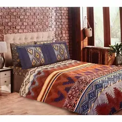 نیم ست ملحفه دو نفره مل رز طرح گلیم Kilim روتاری رانفرس