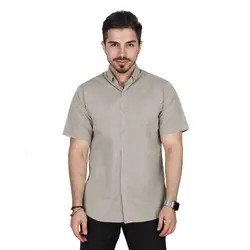 خرید آنلاین پیراهن تترون مردانه آستین بلند کرم‎-صورتی هجرت | فروشگاه اینترنتی Radek - لذت خرید آنلاین