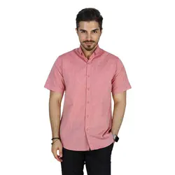 خرید آنلاین پیراهن تترون مردانه آستین بلند کرم‎-صورتی هجرت | فروشگاه اینترنتی Radek - لذت خرید آنلاین