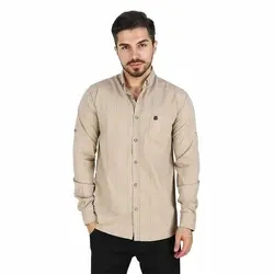 خرید آنلاین پیراهن تترون مردانه آستین بلند کرم‎-صورتی هجرت | فروشگاه اینترنتی Radek - لذت خرید آنلاین