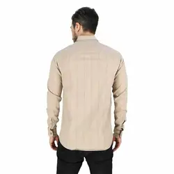 خرید آنلاین پیراهن تترون مردانه آستین بلند کرم‎-صورتی هجرت | فروشگاه اینترنتی Radek - لذت خرید آنلاین