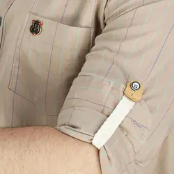 خرید آنلاین پیراهن تترون مردانه آستین بلند کرم‎-صورتی هجرت | فروشگاه اینترنتی Radek - لذت خرید آنلاین