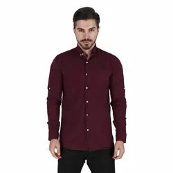 خرید آنلاین پیراهن تترون مردانه آستین بلند کرم‎-صورتی هجرت | فروشگاه اینترنتی Radek - لذت خرید آنلاین