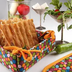 کیسه سبزی کتان رزین تاژ طرح خالدار الوان