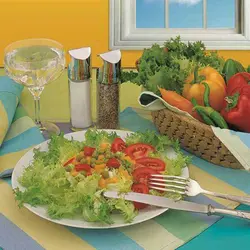 کیسه سبزی کتان رزین تاژ طرح رابید آبی