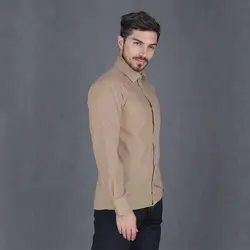 خرید آنلاین پیراهن تترون مردانه آستین بلند کرم‎-صورتی هجرت | فروشگاه اینترنتی Radek - لذت خرید آنلاین