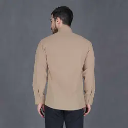 خرید آنلاین پیراهن تترون مردانه آستین بلند کرم‎-صورتی هجرت | فروشگاه اینترنتی Radek - لذت خرید آنلاین