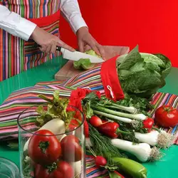 کیسه سبزی کتان رزین تاژ طرح راه راه الوان