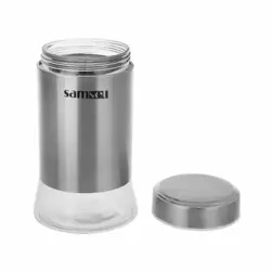 قوطی حبوبات استیل کف شیشه ای سایز 1 سام ست