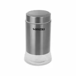 قوطی حبوبات استیل کف شیشه ای سایز 1 سام ست