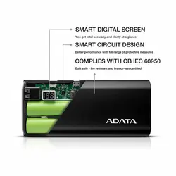 پاوربانک ای ديتا مدل P12500D ظرفيت 12500 ميلی آمپر ساعت