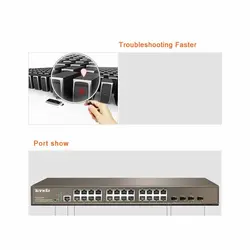 سوئیچ پرسرعت POE حرفه ای با قابلیت مدیریت تندا مدل TEG3224P