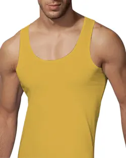 رکابی یقه هلالی مردانه رویین تن پوش رنگ زرد | رادک