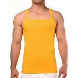 رکابی فانریپ یقه خشتی مردانه رویین تن پوش رنگ زرد | رادک