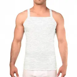 رکابی فانریپ یقه خشتی مردانه رویین تن پوش رنگ طوسی روشن | رادک