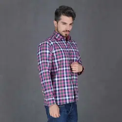 پیراهن چهارخانه درشت آستین بلند صورتی سرمه ای بچه گانه تیدا Tida | رادک