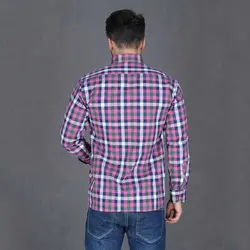 پیراهن چهارخانه درشت آستین بلند صورتی سرمه ای بچه گانه تیدا Tida | رادک