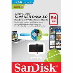 فلش مموری سن دیسک مدل Ultra Dual USB /B DRIVE 3.0 ظرفیت ۳۲ گیگابایت