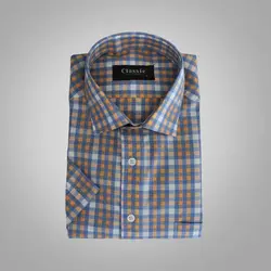 خرید آنلاین پیراهن چهارخانه مردانه آستین کوتاه زرد آبی کلاسیک مدل fld_cla_blyl_TS| فروشگاه اینترنتی Radek - لذت خرید آنلاین