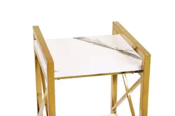 ترولی استیل طلایی طرح سنگ سفید مدرن