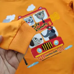 مشخصات، قیمت و خریدست بلوز و شلوار بچگانه طرح اتوبوس حیوانات شناسه 14023 | پی کی مد