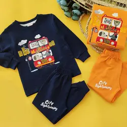 مشخصات، قیمت و خریدست بلوز و شلوار بچگانه طرح اتوبوس حیوانات شناسه 14023 | پی کی مد