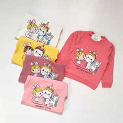 بلوز بچگانه دخترانه طرح دختر و اسب تک شاخ شناسه 10311