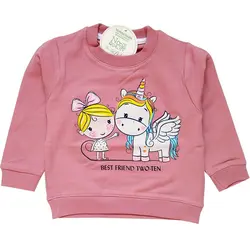 بلوز بچگانه دخترانه طرح دختر و اسب تک شاخ شناسه 10311