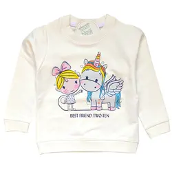 بلوز بچگانه دخترانه طرح دختر و اسب تک شاخ شناسه 10311