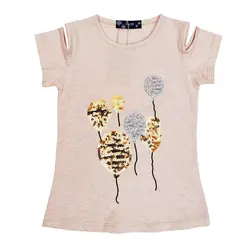 تی شرت و ساپورت دخترانه طرح بادکنک پولک دوزی شناسه 10057