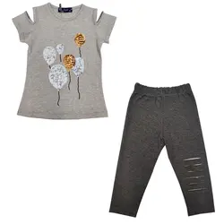 تی شرت و ساپورت دخترانه طرح بادکنک پولک دوزی شناسه 10057