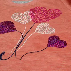 بلوز و شلوار دخترانه طرح قلب پولک دوزی شناسه D0026-a