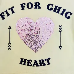 بلوز و شلوار دخترانه طرح قلب پولک دار شناسه D0027