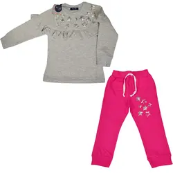 بلوز و شلوار دخترانه طرح ستاره پولک دار شناسه 10019 مشخصات و قیمت و خرید|پی کی مد