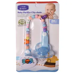 پستانک و زنجیر نوزاد LOVE BABY مدل مروارید زنبور آبی مجموعه 2 عددی کد 11206