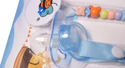 پستانک و زنجیر نوزاد LOVE BABY مدل مروارید زنبور آبی مجموعه 2 عددی کد 11206