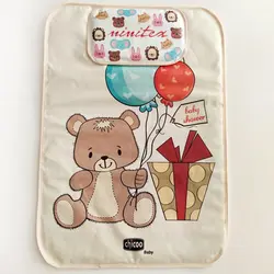 زیرانداز بالش دار تعویض نوزاد و کودک chicoo baby طرح خرس و بادکنک