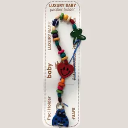 بند پستانک نوزاد و کودک luxury baby طرح کفشدوزک آبی قلب خرگوش کد 11216