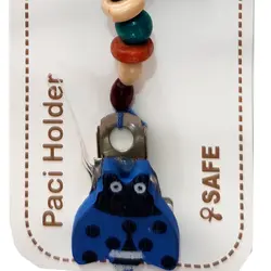 بند پستانک نوزاد و کودک luxury baby طرح کفشدوزک آبی قلب خرگوش کد 11216