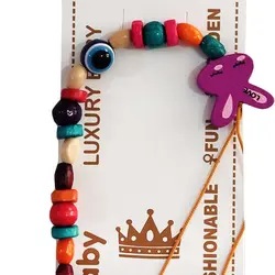 بند پستانک نوزاد و کودک luxury baby طرح سنجاقک پنگوئن و خرگوش کد 11222