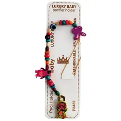 بند پستانک نوزاد و کودک luxury baby طرح دختر پنگوئن خرگوش کد 11218