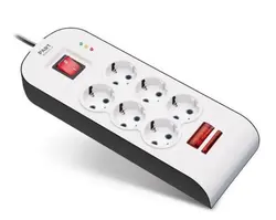 محافظ شش خانه ارت دار با کلید و کابل 1/8 متر آنالوگ یخچال  پارت الکتریک