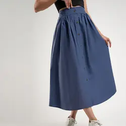 دامن لینن بلند ابرا - برندیول ❤️