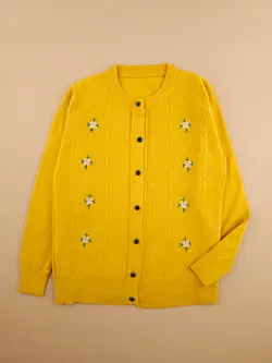 ژاکت بافت گلدوزی نسترن