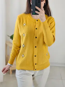 ژاکت بافت گلدوزی نسترن